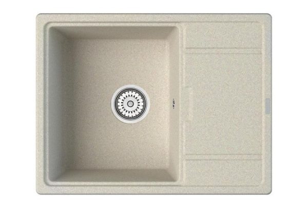 Мойка кухонная врезная с крылом POINT Стил 65 PN3009BG, светло-бежевый 65х50х22 см