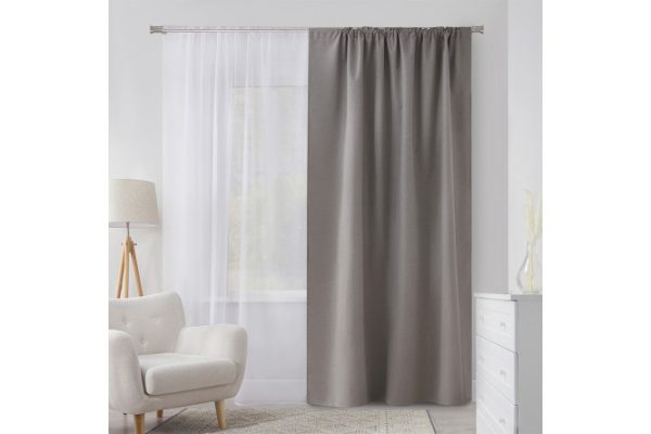 Штора на ленте ESTUDI BLANCO Mist 180х275 см, 1 шт., цвет капучино
