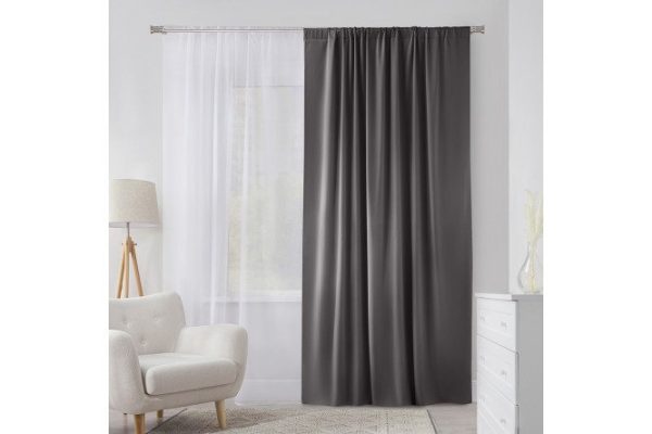Штора MICASA Candy 180х300 см, 1 шт., цвет графитовый