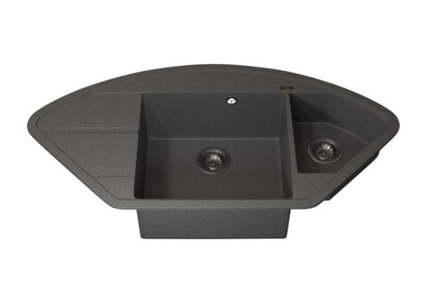 Мойка кухонная угловая врезная с крылом Quartz UPD-06 3910202122 100.6х51х21.7 см